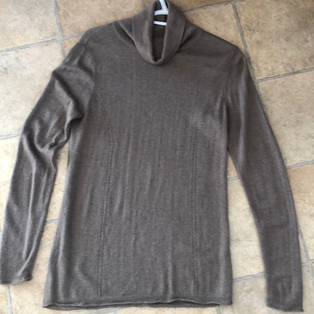 Joan Vass taupe turtleneck sweater